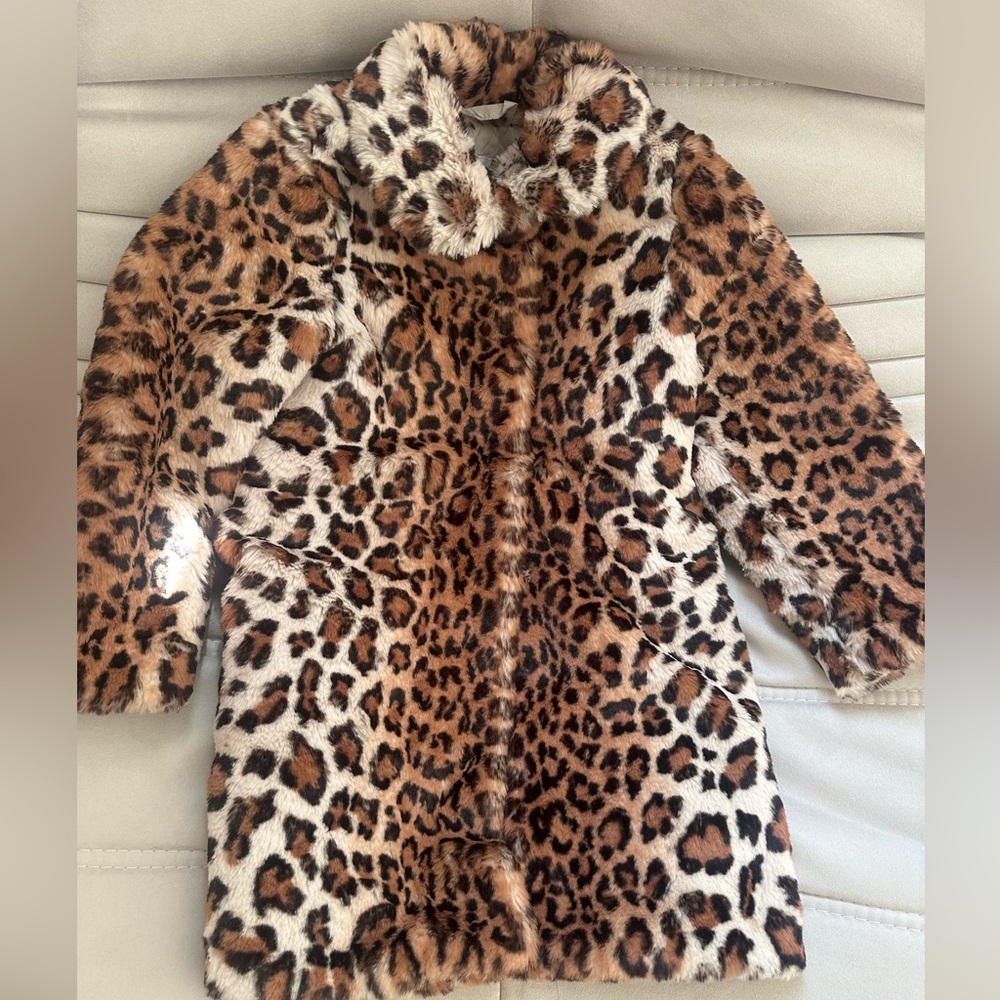 Il Gufo Brown Leopard Print Kids Coat